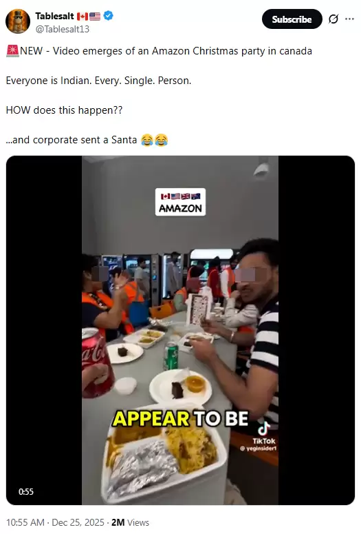 "全是印度人"! 加拿大亚马逊内部Party视频疯传, 引爆就业争议