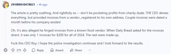 多伦多食物银行CEO被曝"捞穷人的油水"! 网友痛骂: 人渣吸血鬼!