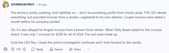 多伦多食物银行CEO被曝"捞穷人的油水"! 网友痛骂: 人渣吸血鬼!