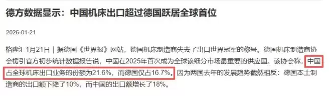首次超越德国 中国机床是怎么登顶全球第一的?