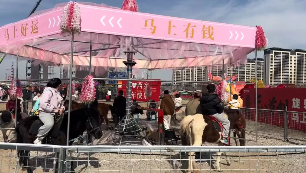西安景区“旋转活马”爆虐畜争论  官方受压取消项目︱有片