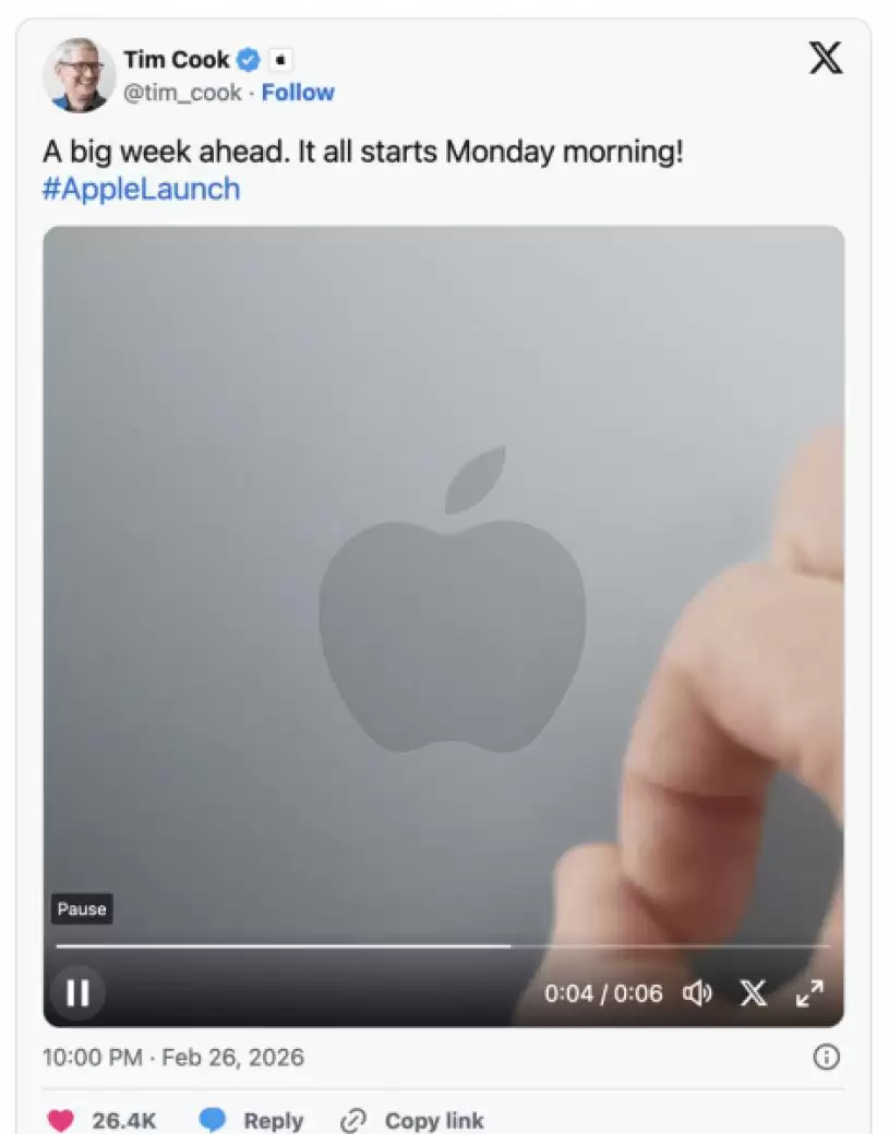 Tim Cook预告Apple新机下周来袭！平价MacBook、iPhone 17e、新iPad呼声最高