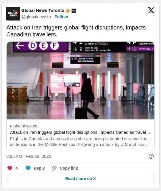 加拿大对这些国家旅行“禁令” 航班全停飞！下周油价或飞天！