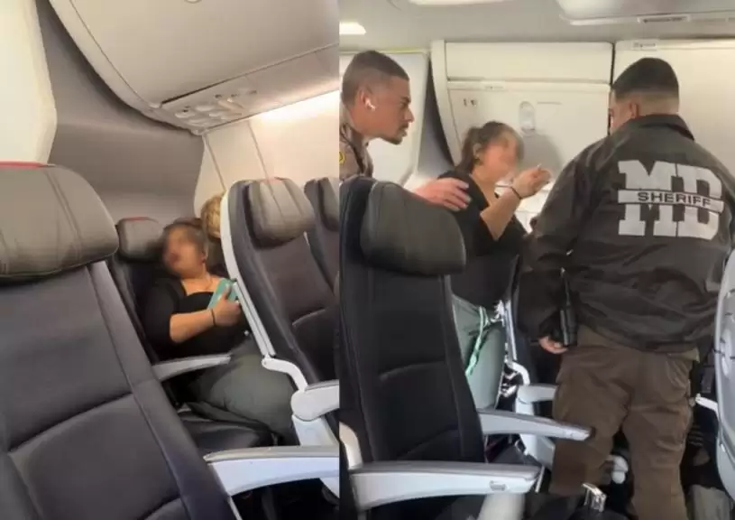 女子手机开扩音拒戴耳机狂骂空服员 被赶落飞机乘客“鼓掌欢送”