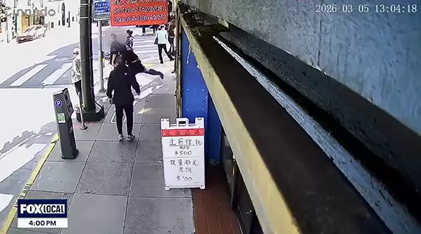 监控画面曝光：华人等红灯时遭人刺伤，危及生命