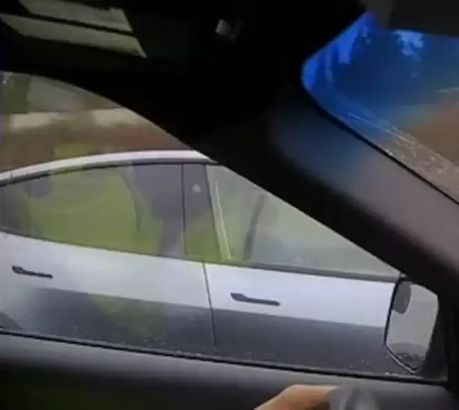加拿大特斯拉女司机在高速上闭眼开车, 双臂交叉! 警方逮个正着!