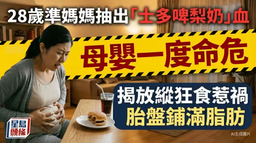 28岁准妈妈抽血惊见“士多啤梨奶”母婴一度命危 揭暴食一周惹祸胎盘铺满脂肪