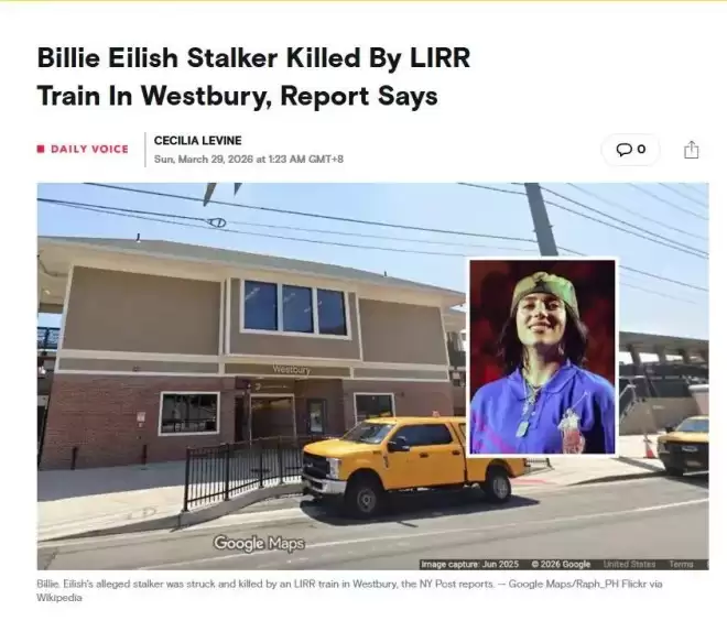 碧梨跟踪狂被列车撞死！事发时正在铁轨上或附近慢跑