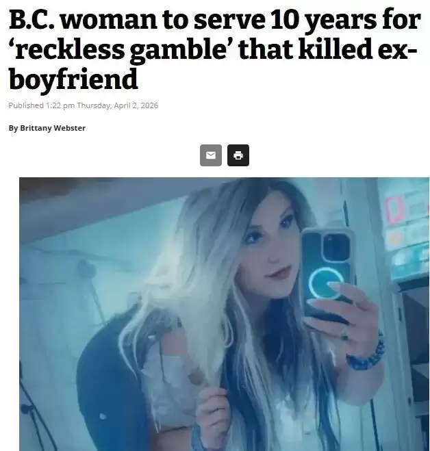 吵架变命案！BC女子飙车撞死男友被判刑