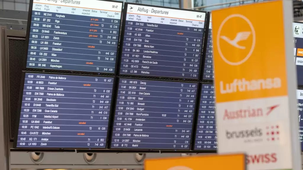 德国汉莎航空机师罢工 数百航班取消