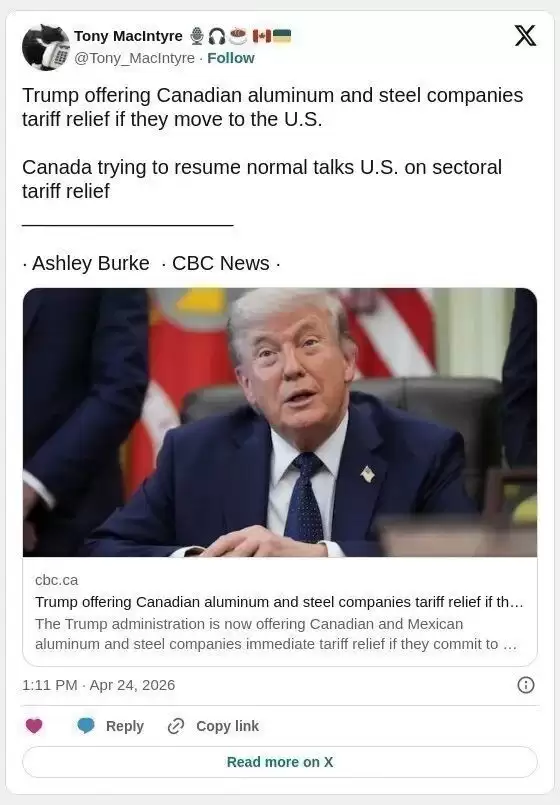 特朗普又挑事:用关税逼加国企业迁美！我们赢，就意味着你输
