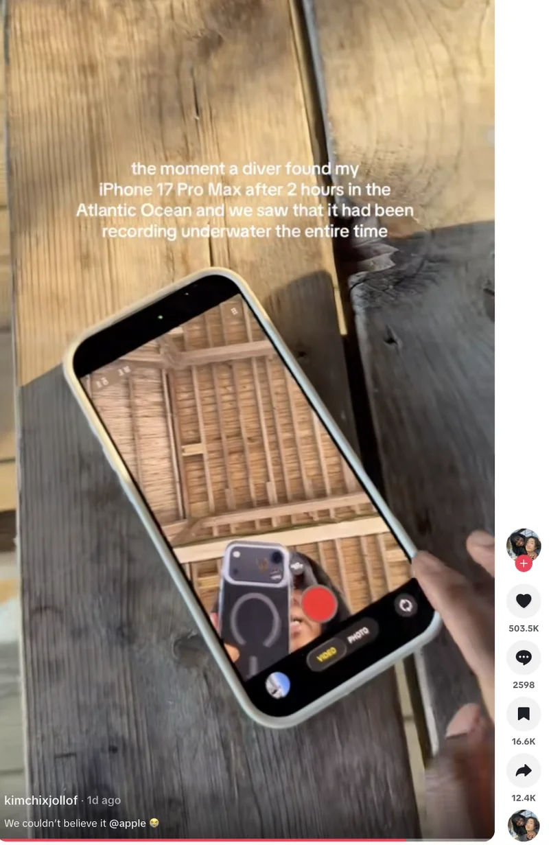 iPhone掉进大西洋两小时竟还在录像 纽约女子找回手机后:比广告还离谱？