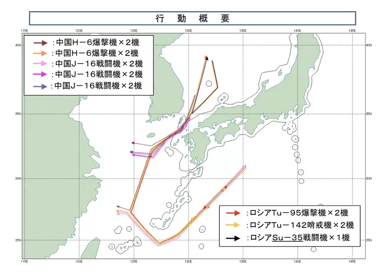 中俄第11次联合空中巡航 日本战斗机紧急升空因应