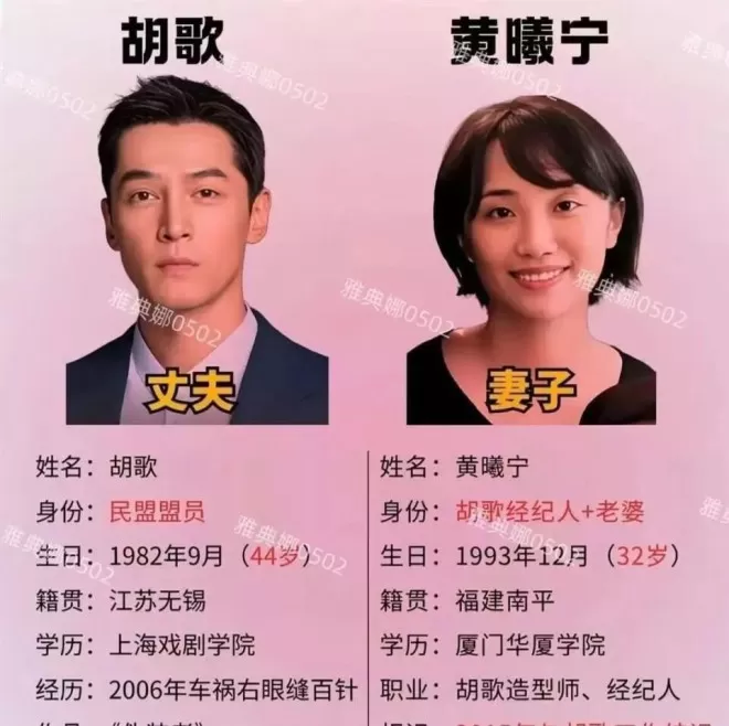 飞机上偶遇胡歌夫妇,他老婆个子不高其貌不扬但很凶很护夫