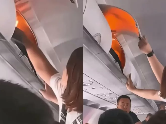 东航一航班降落时行李舱突起火