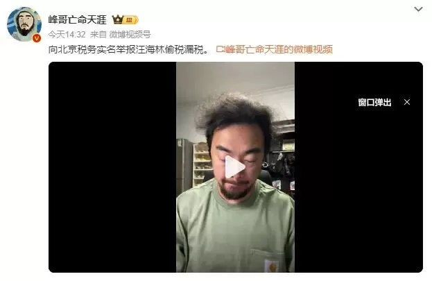 “峰哥”实名举报汪海林偷税漏税！汪海林在线否认：清者自清