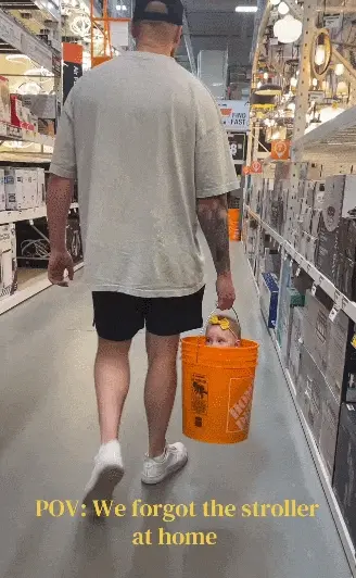 笑疯！加拿大爸爸带娃逛HomeDepot火了！一个桶解决所有问题