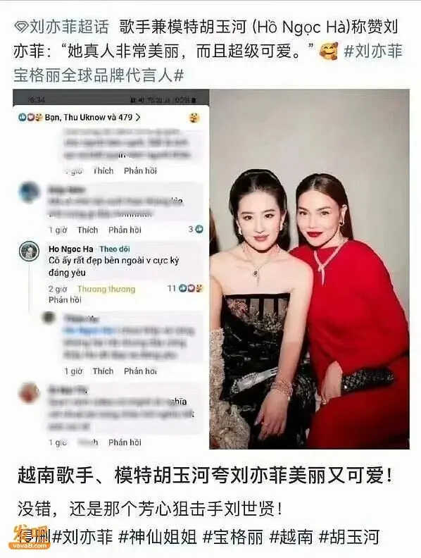 刘亦菲发合照裁掉越南女星 越南网友炸锅