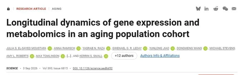 Science:没有两个人以相同方式变老 衰老的个体化密码