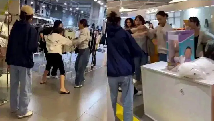 因为1句话？中国女与白人妇女在首尔商场扭打 视频疯传