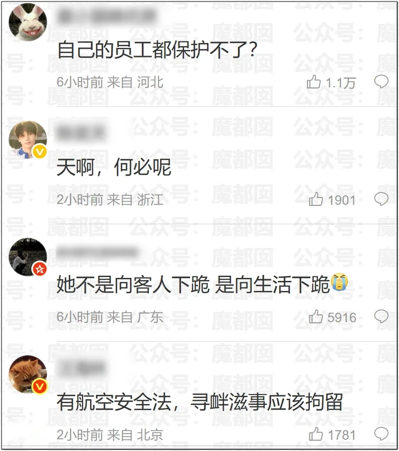 东航回应“空姐下跪道歉” 我看见了千万打工人的膝盖！
