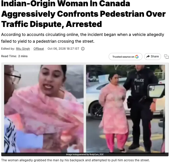 真丢脸！加拿大印度大妈街头狂骂+拖拽路人被抓！Cotsco大妈狂拿免费刀叉，网友大爆更离谱现象