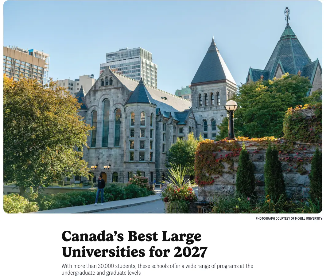 2027加拿大大学排名：麦大、多大、UBC前三