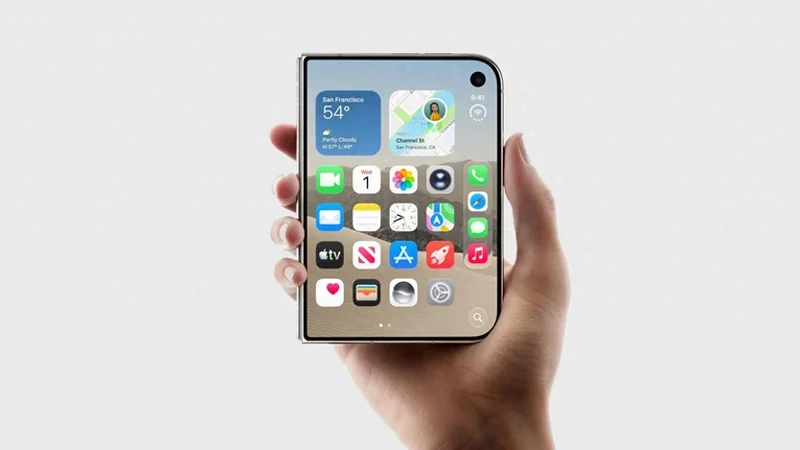 苹果首款折叠屏iPhone Duo拆解视频：磨砂膜揭开后折痕更明显