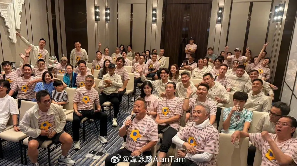谭咏麟聚首成龙曾志伟会合林子祥夫妇    五大巨星世纪饭局校长叹要珍惜  一人饮到面红志伟最兴奋