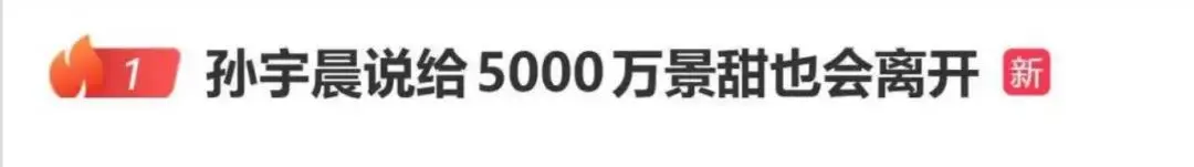 孙宇晨坦言：就算给景甜500亿，也留不住她！两人之间根本没感情